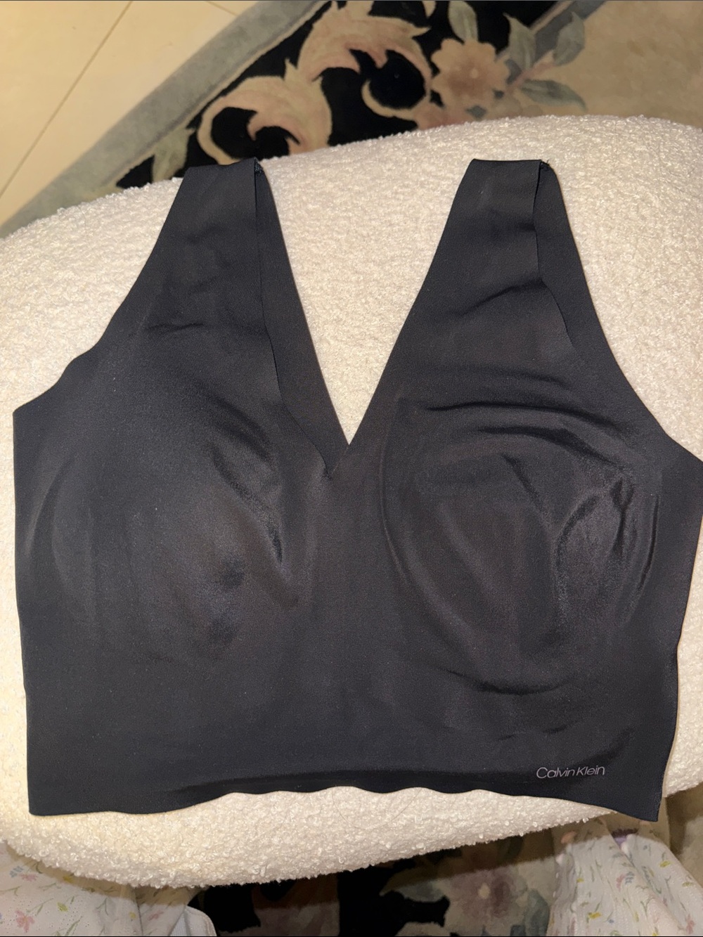Calvin Klein Black Seamless V-Neck Longline Bralette, S & Jessica Simpson, sz. M